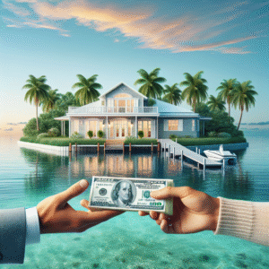 Professional agent handing cash to homeowner in Key Largo, showcasing fast cash home buying benefits and easy property sale.